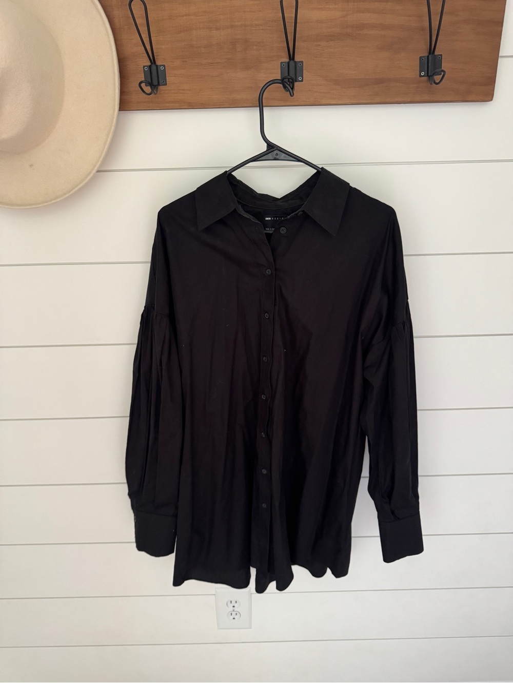 ASOS Black Button Down Mini Dress